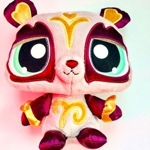 HTF Littlest Pet Shop VIP Sassiest Panda Bear Plush 10” LPS
